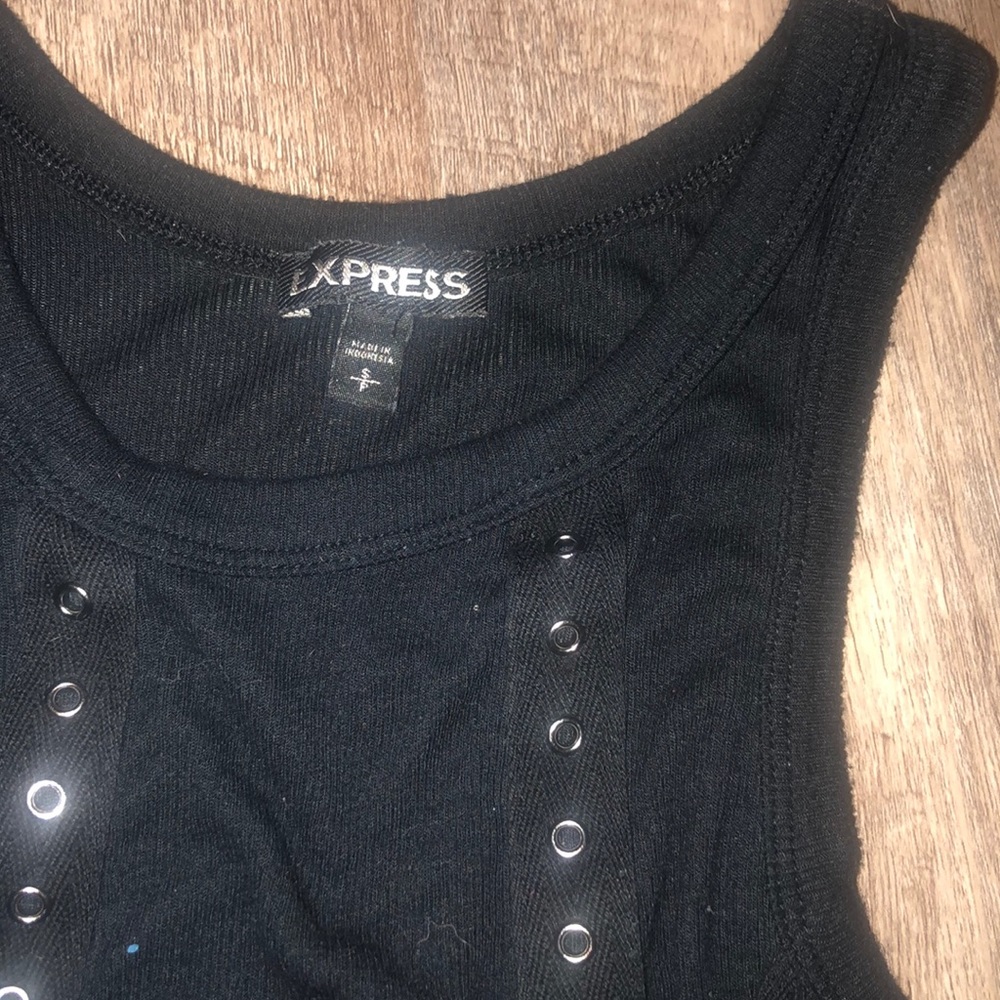 Black Ribbed Tank Top - Picture 2 of 3
